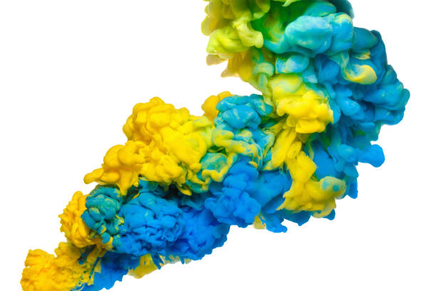 Colorful acrylic ink in water isolated on white. Abstract background. Color explosion