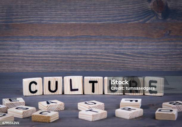 Culture Word Written On Wood Block Stock Photo - Download Image Now - Cultures, Community, Practicing