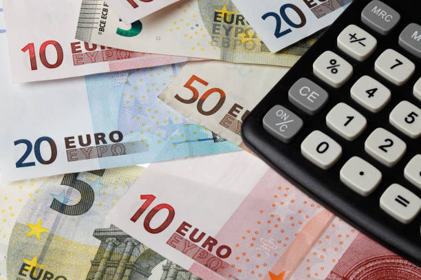 istock Calculator on a euro bills 679575496