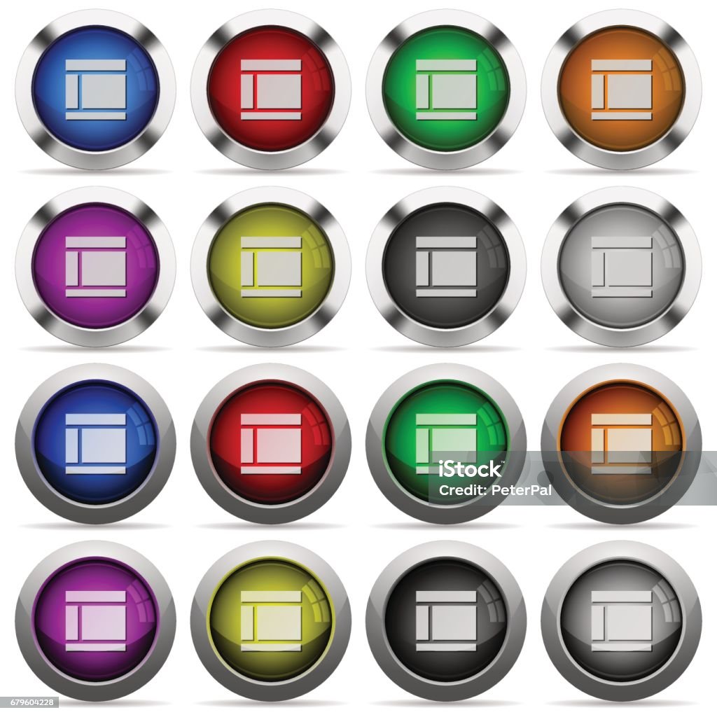 Button Cluster Layout Two Columned Web Layout Glossy Button Set Stock Illustration - Download ...