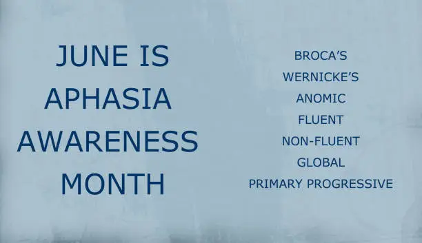 June is aphasia awareness month. Speech therapy intervention.
