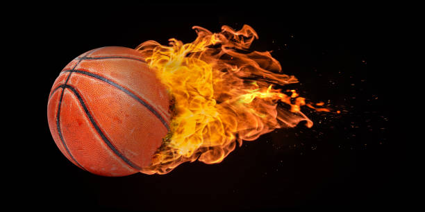 istock Flying Basketball Engulfed in Flames 679625458