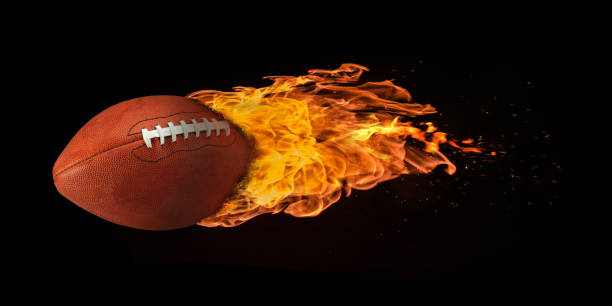 istock Flying Football Engulfed in Flames 679625504