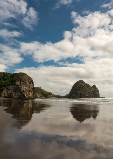 istock Portrait of Rabbit Rock at Piha Beach. 679643032