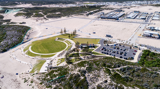Aerial view of the Shorehaven Waterfront Park, Western Australia
