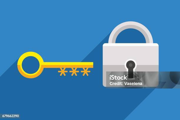 Key Code Lock Sign Lock And Code Key Stock Illustration - Download Image Now - Information ...