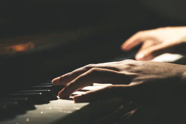 Playing Piano Close-up Shot