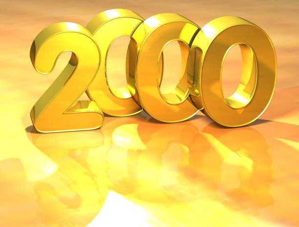 istock 3D Gold Ranking Number 2000 on white background. 679718002