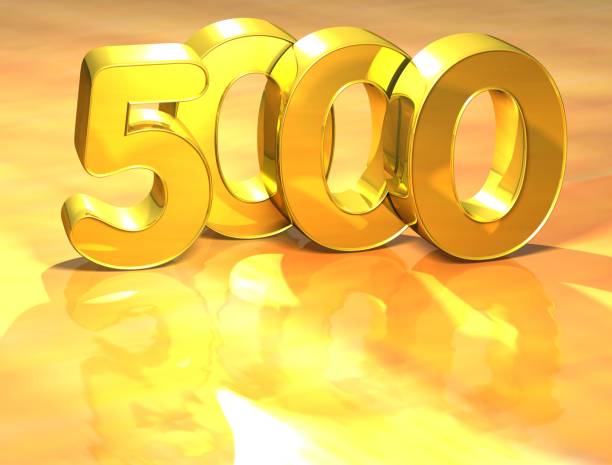 istock 3D Gold Ranking Number 5000 on white background. 679718008