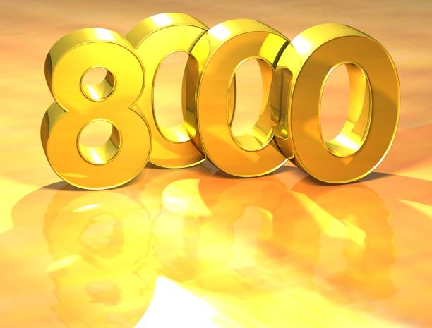 istock 3D Gold Ranking Number 8000 on white background. 679718012