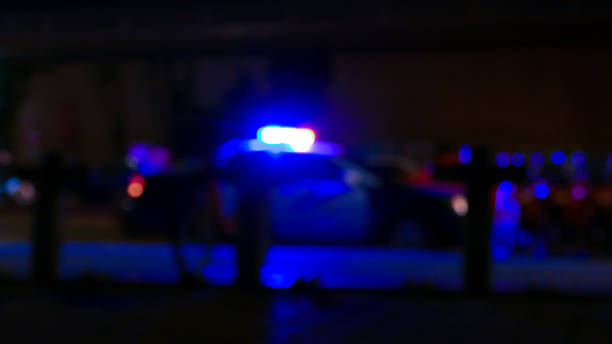 istock Police car with siren, Defocused 679721976