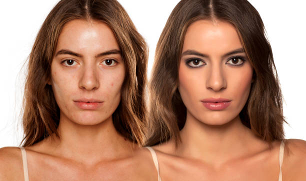 istock comparative portrait of the same woman, with and without makeup 679734206
