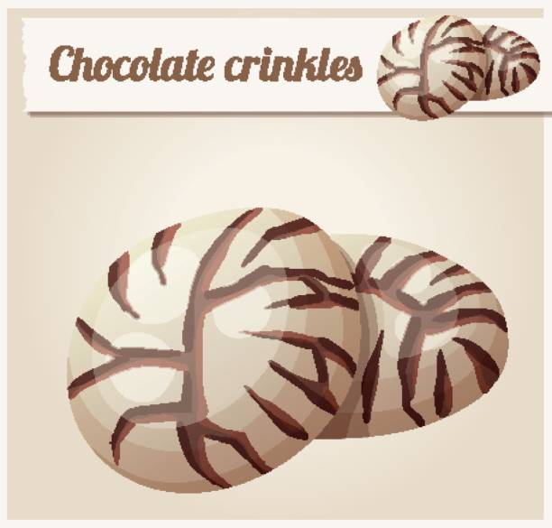 ilustrações de stock, clip art, desenhos animados e ícones de chocolate crinkles cookies illustration. cartoon vector icon. series of food and drink and ingredients for cooking. - white background stack heap food and drink