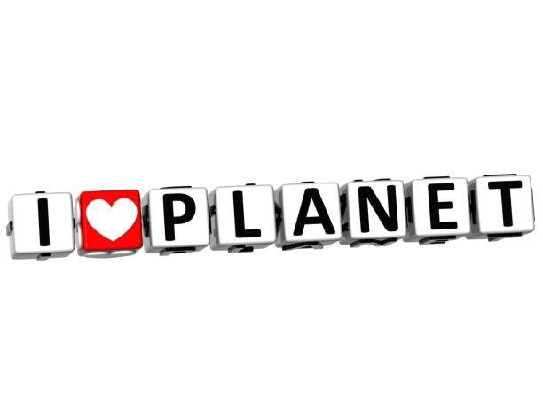 istock 3D I Love Planet Crossword Block text 679751400