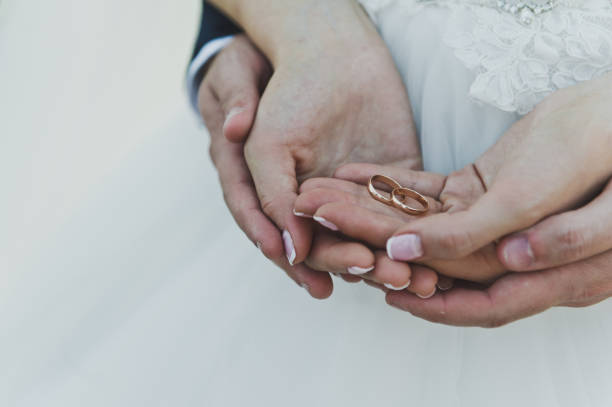 istock Hands in the hands holding wedding rings 5732. 679754634