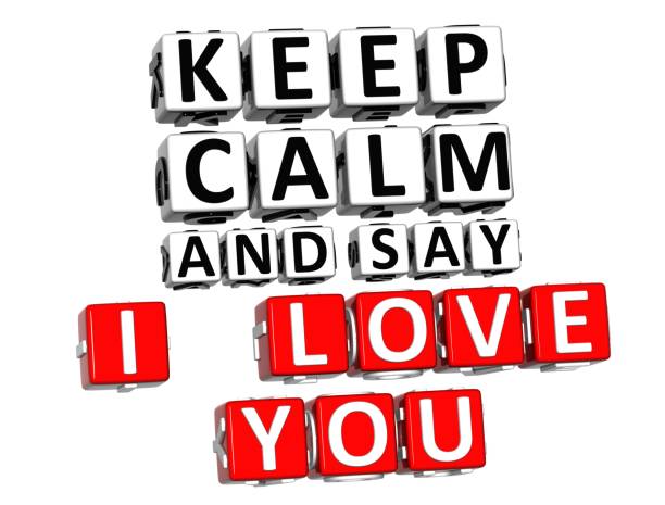 istock 3D Keep Calm And Say I Love You Button Click Here Block Text 679761022