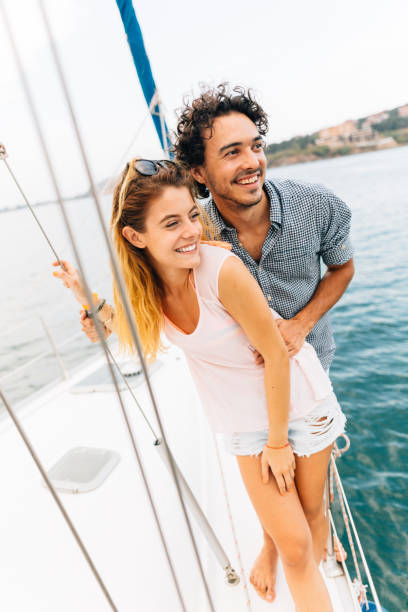 istock Couple sailing on a yacht 679761248