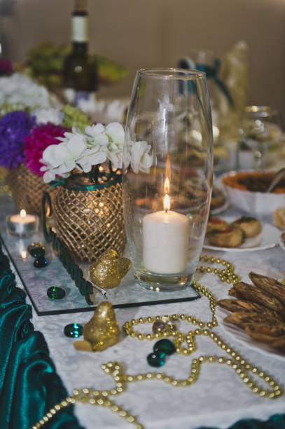 istock The table decoration with candles and flowers 5689. 679762304