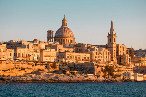 istock Valletta cityscape closeup at sunset, Malta, EU 679762584