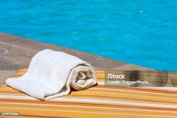 Swimming Pool Stock Photo - Download Image Now - Beach Towel, Swimming Pool, Towel