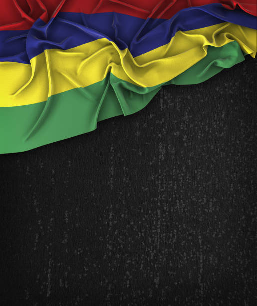 istock Mauritius Flag Vintage on a Grunge Black Chalkboard With Space For Text 679796648