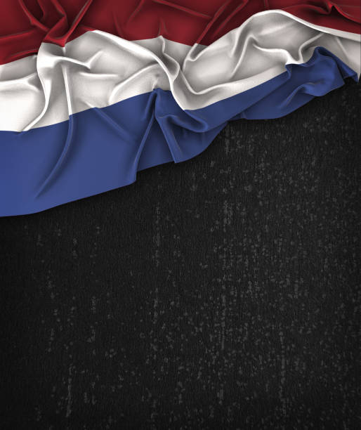 istock Netherlands Flag Vintage on a Grunge Black Chalkboard With Space For Text 679797072