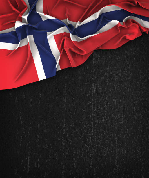 istock Norway Flag Vintage on a Grunge Black Chalkboard With Space For Text 679797288
