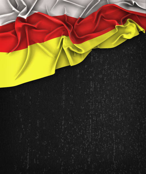 istock South Ossetia Flag Vintage on a Grunge Black Chalkboard With Space For Text 679799194