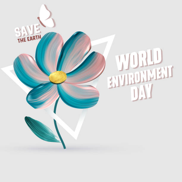 Save the Earth. Paint brush Flower. World Environment Day. Save the Earth. Paint brush Flower. World Environment Day background. Vector Illustration drawing of a save the earth posters stock illustrations