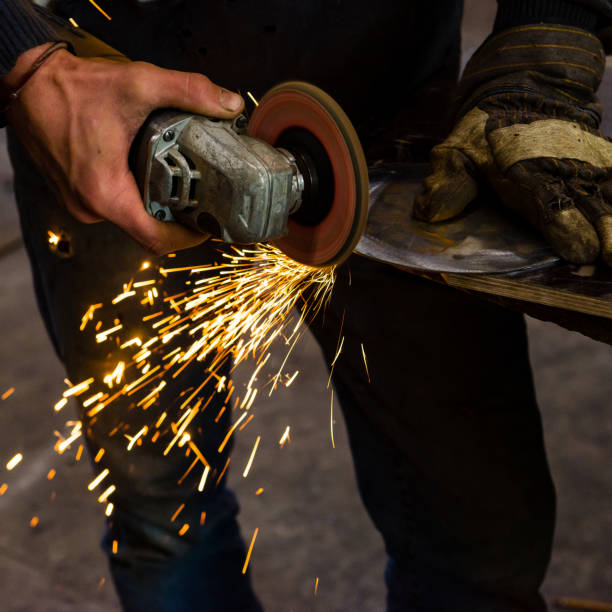 istock The blacksmith manually forging the molten metal on the anvil 679810916