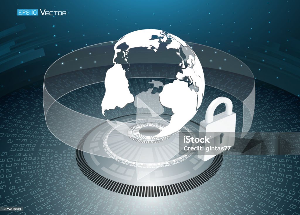 Welt-Datensicherheit - Lizenzfrei Abstrakt Vektorgrafik