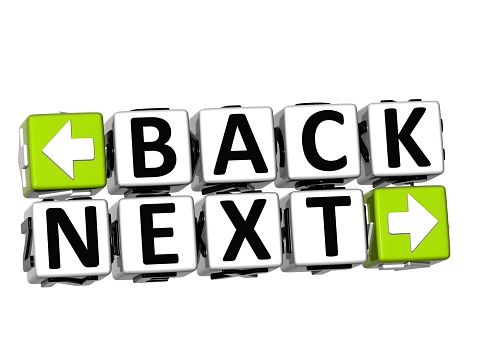 Back Released. Click 3d Back Next Button Click Here Block Text Stock Photo - Download Image ...