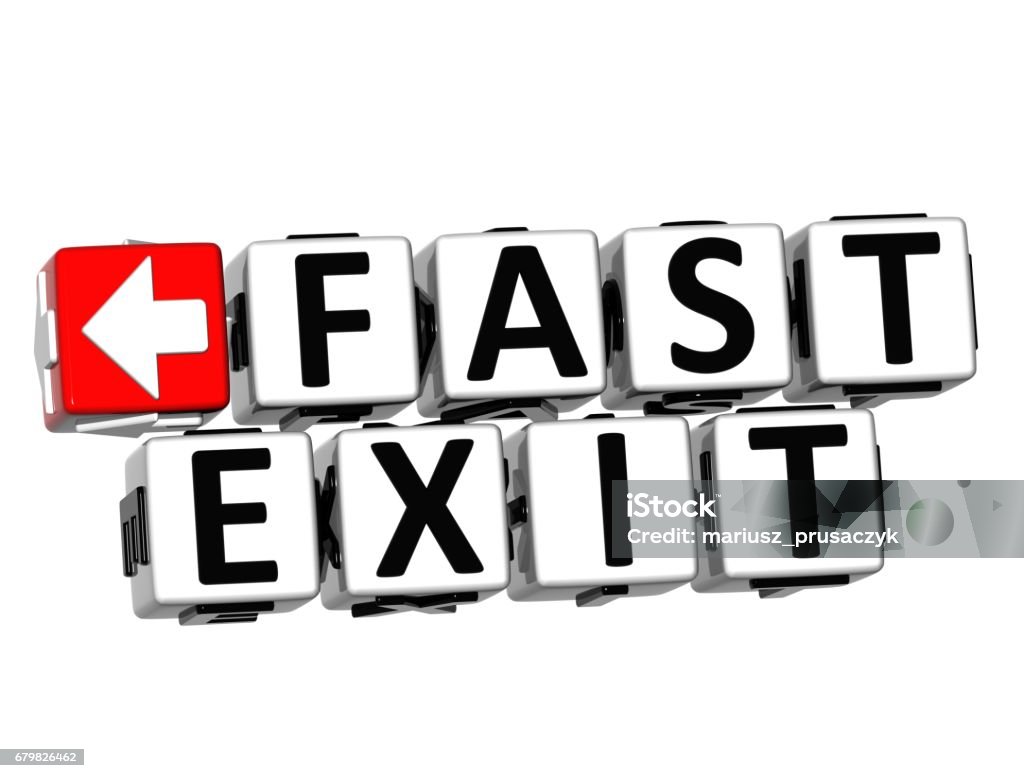 Exit Click 3d Fast Exit Button Click Here Block Text Stock Photo - Download Image ...