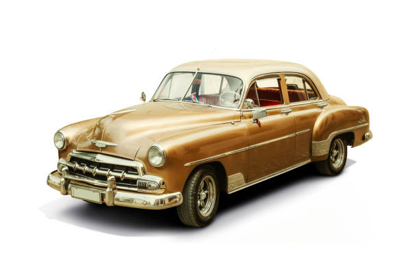 istock Old American car on white Background with clipping Path 679828446