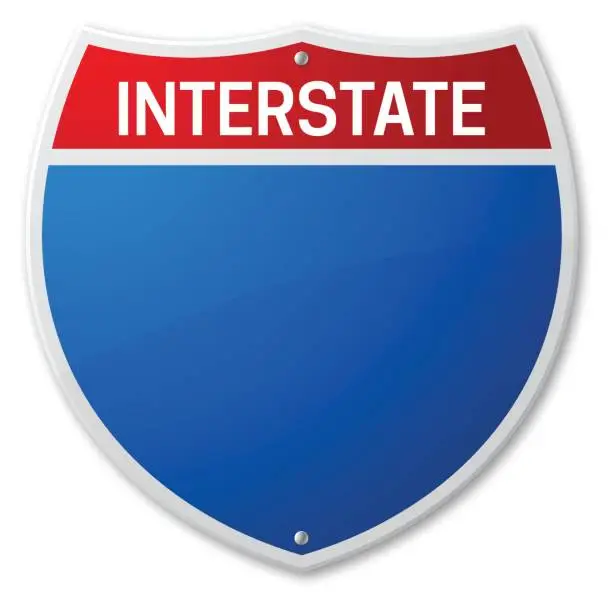 Vector illustration of Interstate Road Sign