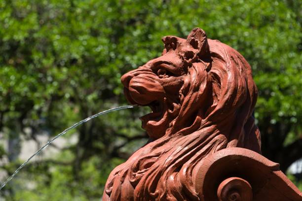 The Griffin Fountain, located in front of the historic Cotton Exchange at the Factors Walk in Savannah, Georgia,