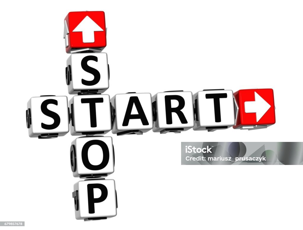 Start Stop Text 3d Start Stop Button Click Here Block Text Stock Photo - Download Image ...