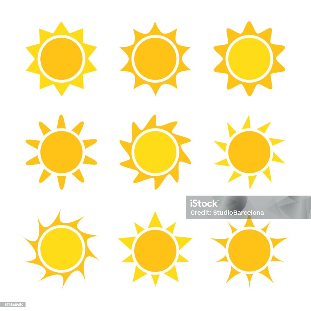Sun icons collection Sun icons collection. Vector illustration Sun stock vector