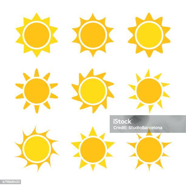 Sun Icons Collection Stock Illustration - Download Image Now - Sun, Sunlight, Logo