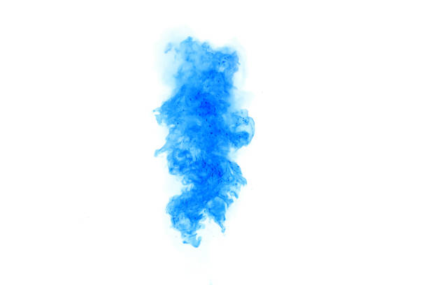 Blue explosion isolated on white background stock photo