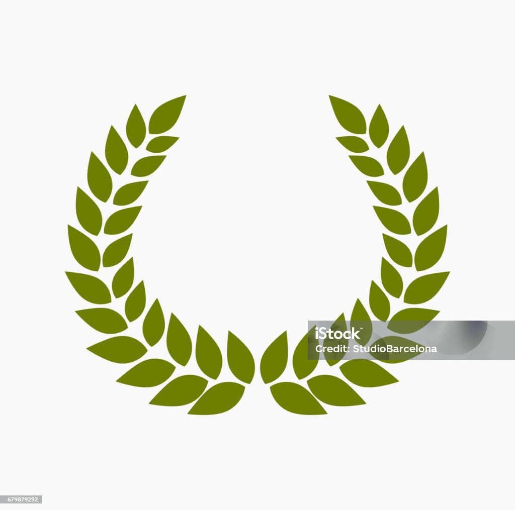 Green laurel wreath Green laurel wreath. Vector illustration Bay Leaf stock vector