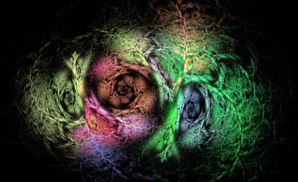 istock Abstract illustration of a fractal pattern on black background 679889268