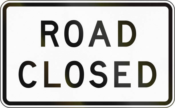istock Road sign in the Philippines - Road Closed 679890126