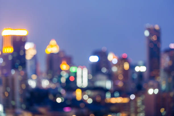 istock Twilight blurred bokeh city downtown light night view, 679890248