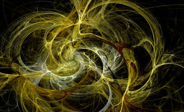 istock Abstract illustration of a fractal pattern on black background 679891348