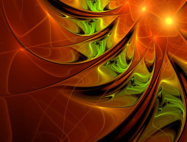 istock Abstract illustration of a fractal pattern on black background 679894992