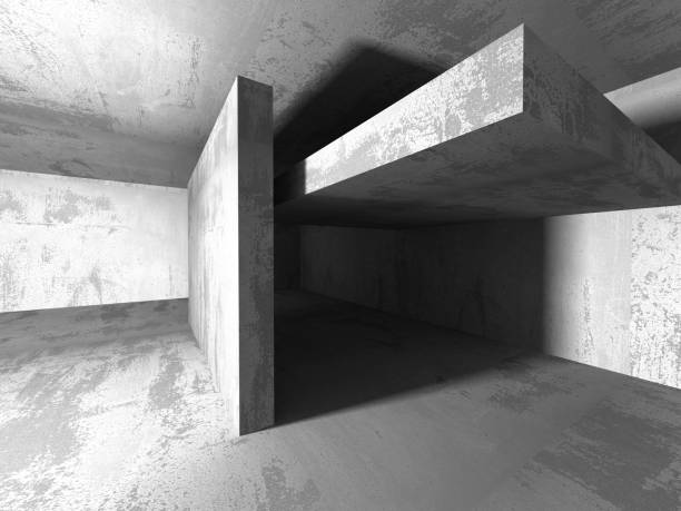 istock Dark basement empty room interior. Concrete walls 679923980