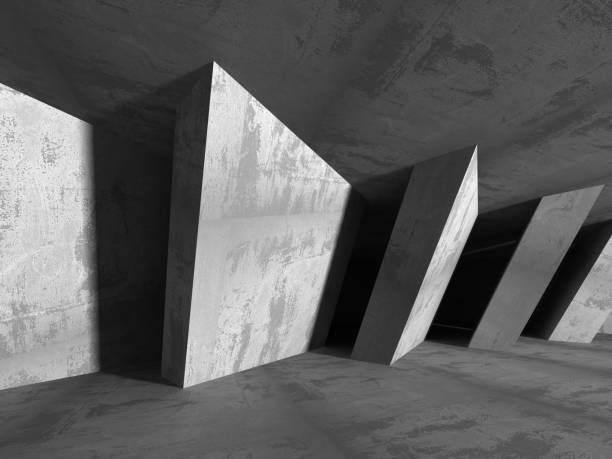 istock Dark basement empty room interior. Concrete walls 679926910