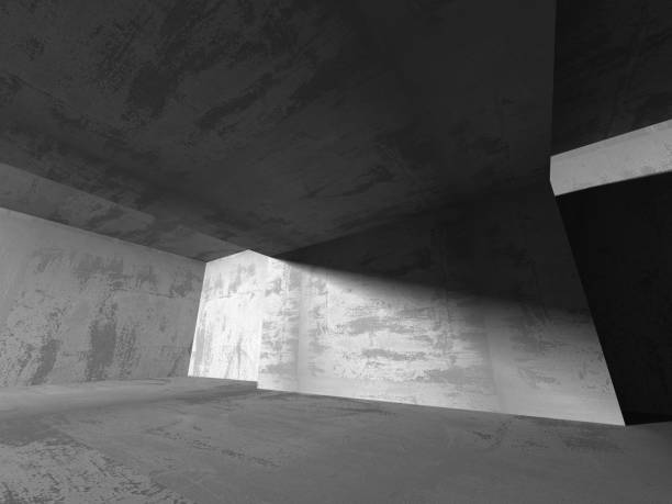 istock Dark basement empty room interior. Concrete walls 679927024