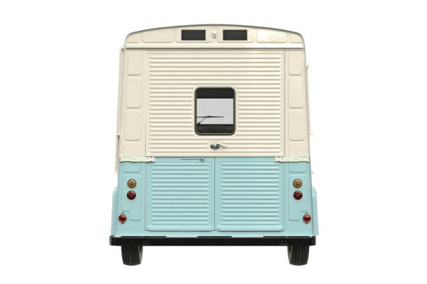 istock Food truck cafe, back view 679929898